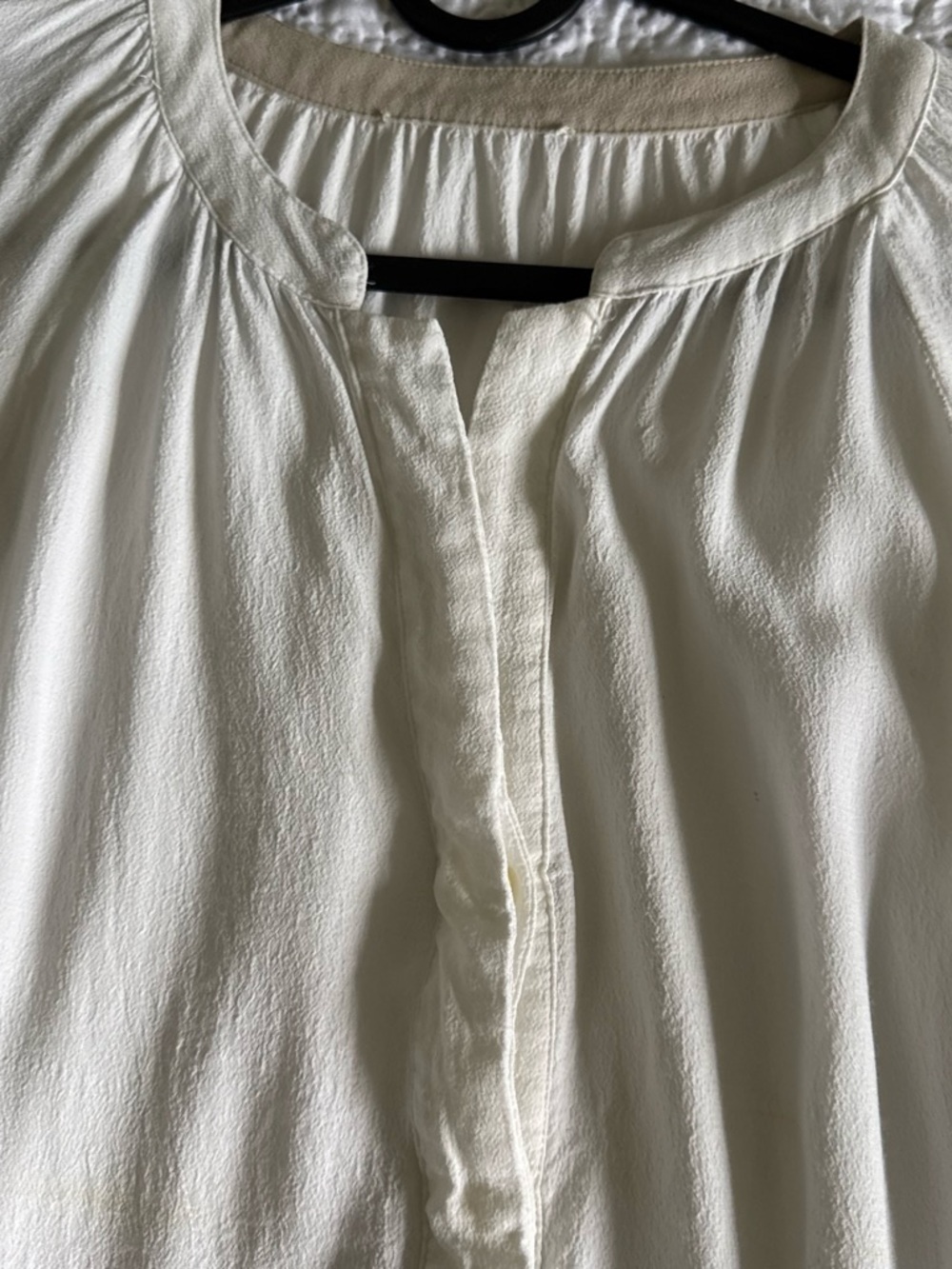 Women's Cream Peasant Blouse - Classic Gathered Neck